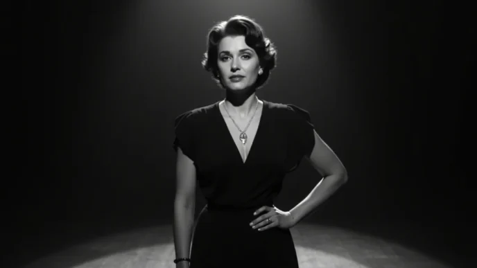 Image of Adriana Asti on stage in a tribute portrait.