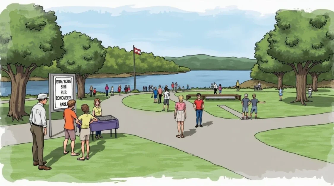 Community fundraiser at Ronceverte Island Park for upcoming mini golf course.