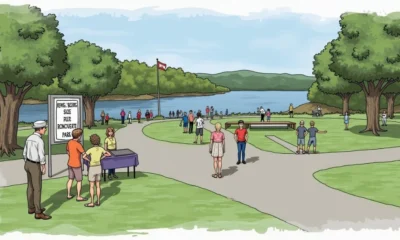 Community fundraiser at Ronceverte Island Park for upcoming mini golf course.