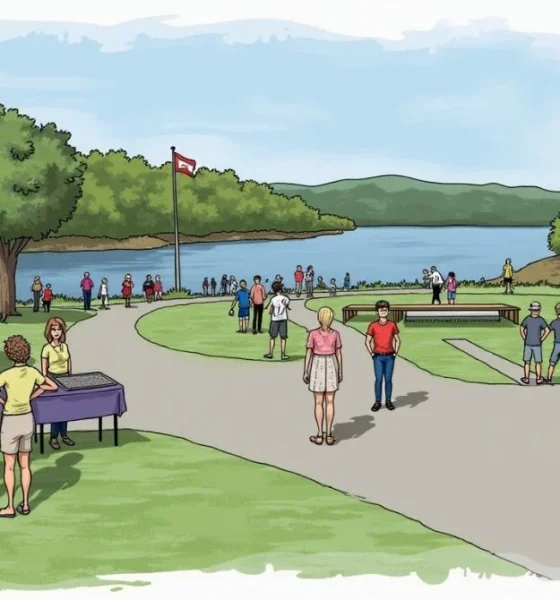 Community fundraiser at Ronceverte Island Park for upcoming mini golf course.