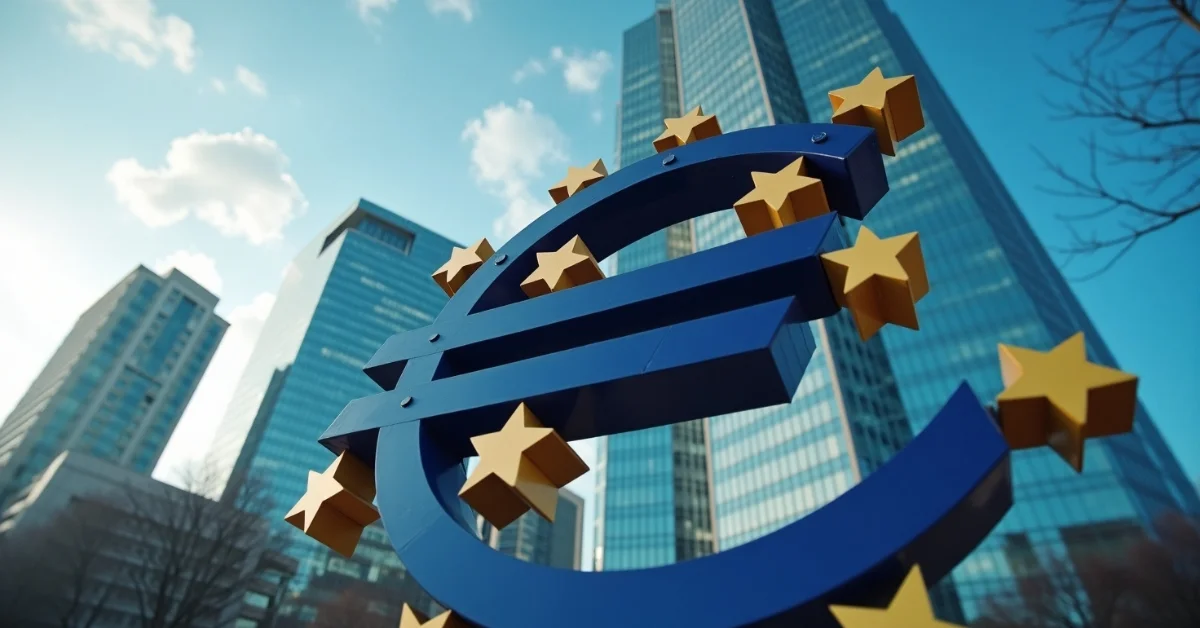 Image of JP Morgan delays ECB rate cut forecast to October 2025 due to strong Eurozone economy.