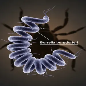 Close-up of Borrelia burgdorferi, the Lyme disease bacterium
