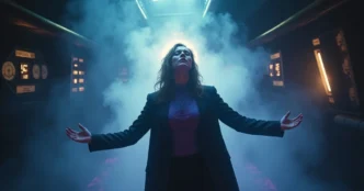 Image of Billie Piper returns in Doctor Who finale.