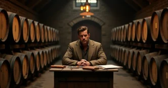 Image of Whiskey barrels inside a Kentucky distillery during financial crisis.