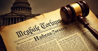 Image of Habeas Corpus missing from U.S. Constitution.
