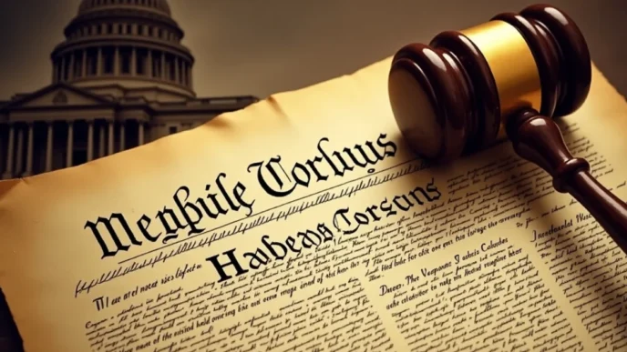 Image of Habeas Corpus missing from U.S. Constitution.