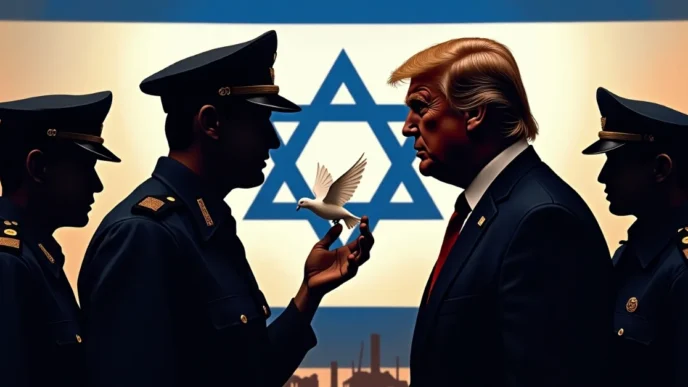 Image of Israeli security officials urge Donald Trump to help mediate Gaza ceasefire.