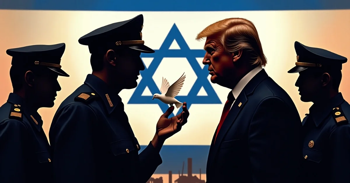 Image of Israeli security officials urge Donald Trump to help mediate Gaza ceasefire.