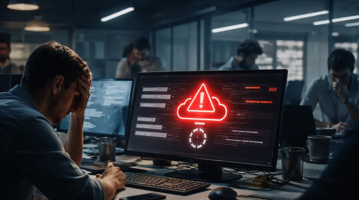 Office workers facing service disruption as screens display errors during a Claude outage incident